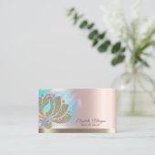 金ゴールドグリッターロータスホログラフィックインクバラ金ゴールド 名刺 (スタンド正面)