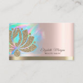 金ゴールドグリッターロータスホログラフィックインクバラ金ゴールド 名刺 (正面)