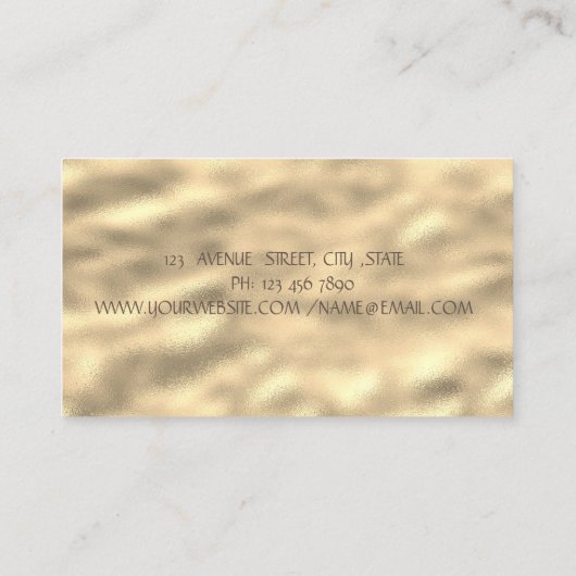 金ゴールドグリッターロータスホログラフィックインク美しい 名刺 (裏面)