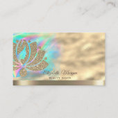 金ゴールドグリッターロータスホログラフィックインク美しい 名刺 (正面)