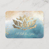 金ゴールドグリッターロータス、紙吹雪、スプラッ絵を描シュ 割引カード (正面)