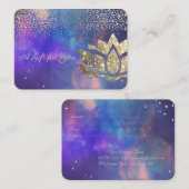 金ゴールドグリッターロータス、紙吹雪、水彩スプラッシュ 割引カード (正面/裏面)