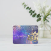 金ゴールドグリッターロータス、紙吹雪、水彩スプラッシュ 割引カード (スタンド正面)