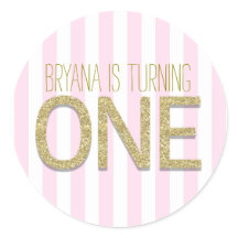 金ゴールドグリッターワンバースデーパーティー好意ステッカー