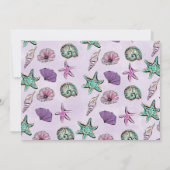 金ゴールドグリッターワンパープルマーメイド写真2nd Birthday 招待状 (裏面)