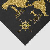 金ゴールドグリッターワールドマップオンブラックアドベンチャーエレガント 薄葉紙 (詳細)