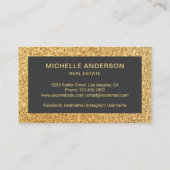 金ゴールドグリッターヴィンテージアンティーク実在鍵不動産 名刺 (裏面)