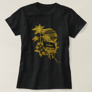 金ゴールドグリッターヴィンテージカセットテープTシャツ Tシャツ