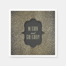 金ゴールドグリッターヴィンテージグラ結婚マー スタンダードカクテルナプキン