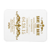 金ゴールドグリッターヴィンテージ保存日 マグネット (横)