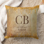 金ゴールドグリッター乾燥素朴touch クッション (ブランケット)