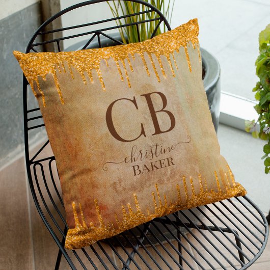 金ゴールドグリッター乾燥素朴touch クッション