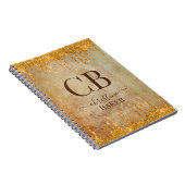 金ゴールドグリッター乾燥素朴touch ノートブック (右側)