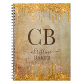 金ゴールドグリッター乾燥素朴touch ノートブック (正面)