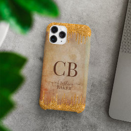 金ゴールドグリッター乾燥素朴touch iPhone 13 pro maxケース