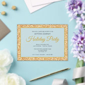 金ゴールドグリッター企業のホリデーパーティフロステッド アクリル招待状 (インサイチュ (ウェディング))