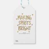 金ゴールドグリッター休日クリスマスギフトタグ ギフトタグ (正面)