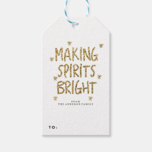 金ゴールドグリッター休日クリスマスギフトタグ ギフトタグ