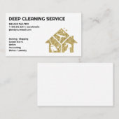 金ゴールドグリッター保ハウスロゴ |メイドサービス 名刺 (正面/裏面)