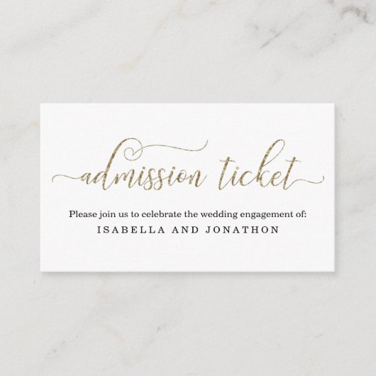 金ゴールドグリッター入場チケットエンクロージャカード エンクロージャーカード (正面)