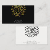 金ゴールドグリッター円箔パターン 名刺 (正面/裏面)