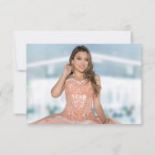 金ゴールドグリッター写真キンセアニラサンキューブラック ノートカード (裏面)