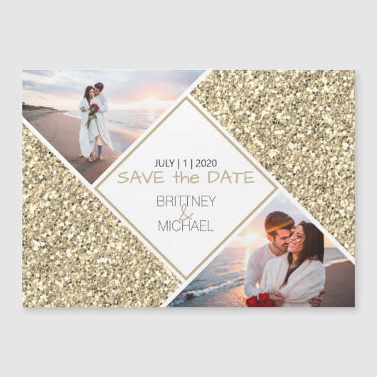 金ゴールドグリッター写真コラージュ (正面)