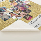 金ゴールドグリッター写真コラージュ60th birthday gift シェルパブランケット (3/4)