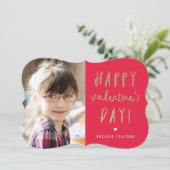 金ゴールドグリッター写真バレンタインデー シーズンカード (スタンド正面)