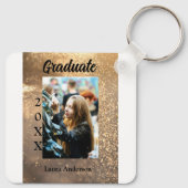 金ゴールドグリッター写真卒業の追加ネームクラス文字 キーホルダー (裏面)