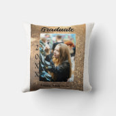 金ゴールドグリッター写真卒業の追加ネームクラス文字 クッション (裏面)