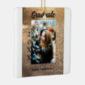 金ゴールドグリッター写真卒業の追加ネームクラス文字 セラミックオーナメント (右)