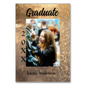 金ゴールドグリッター写真卒業の追加ネームクラス文字 テーブルナンバー (裏面)