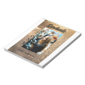 金ゴールドグリッター写真卒業の追加ネームクラス文字 ノートパッド (回転)