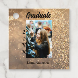 金ゴールドグリッター写真卒業の追加ネームクラス文字 フェイバータグ