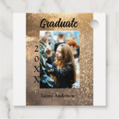 金ゴールドグリッター写真卒業の追加ネームクラス文字 フェイバータグ (裏面)