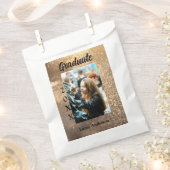 金ゴールドグリッター写真卒業の追加ネームクラス文字 フェイバーバッグ (クリップ留めされた状態)