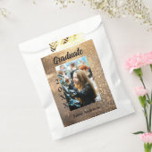 金ゴールドグリッター写真卒業の追加ネームクラス文字 フェイバーバッグ (封をした状態)