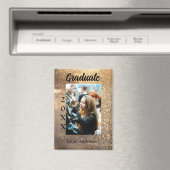 金ゴールドグリッター写真卒業の追加ネームクラス文字 マグネット (インサイチュ (食洗機))