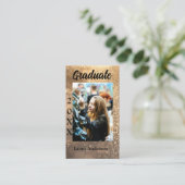 金ゴールドグリッター写真卒業の追加ネームクラス文字 名刺 (スタンド正面)