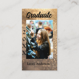 金ゴールドグリッター写真卒業の追加ネームクラス文字 名刺