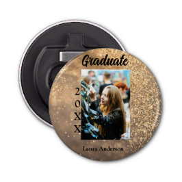 金ゴールドグリッター写真卒業の追加ネームクラス文字 栓抜き