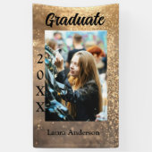 金ゴールドグリッター写真卒業の追加ネームクラス文字 横断幕 (縦)