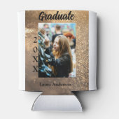 金ゴールドグリッター写真卒業の追加ネームクラス文字 缶クーラー (裏面)