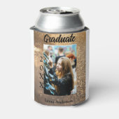 金ゴールドグリッター写真卒業の追加ネームクラス文字 缶クーラー (缶裏面)