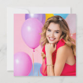 金ゴールドグリッター写真21stスクエアありがとう ノートカード (裏面)