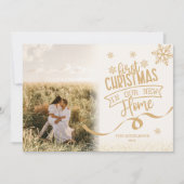 金ゴールドグリッター初めてのクリスマスズインザニューホーム シーズンカード (正面)