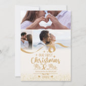 金ゴールドグリッター初めてのクリスマス6写真 シーズンカード (正面)