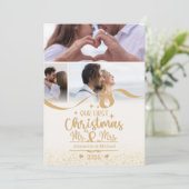 金ゴールドグリッター初めてのクリスマス6写真 シーズンカード (スタンド正面)