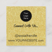 金ゴールドグリッター割引スクラッチオフサンキューカード スクエア名刺 (裏面)